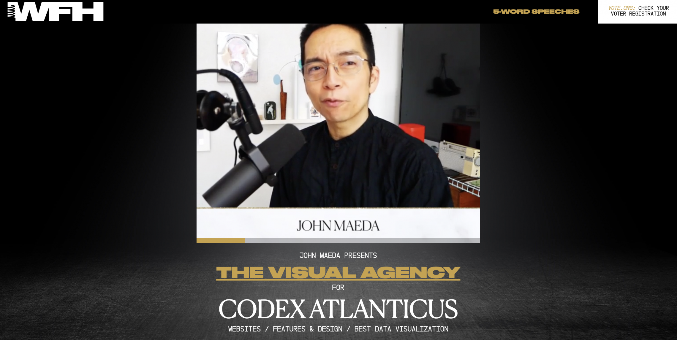 John Maeda presenta il Codex Atlanticus al Webby Awards 2020