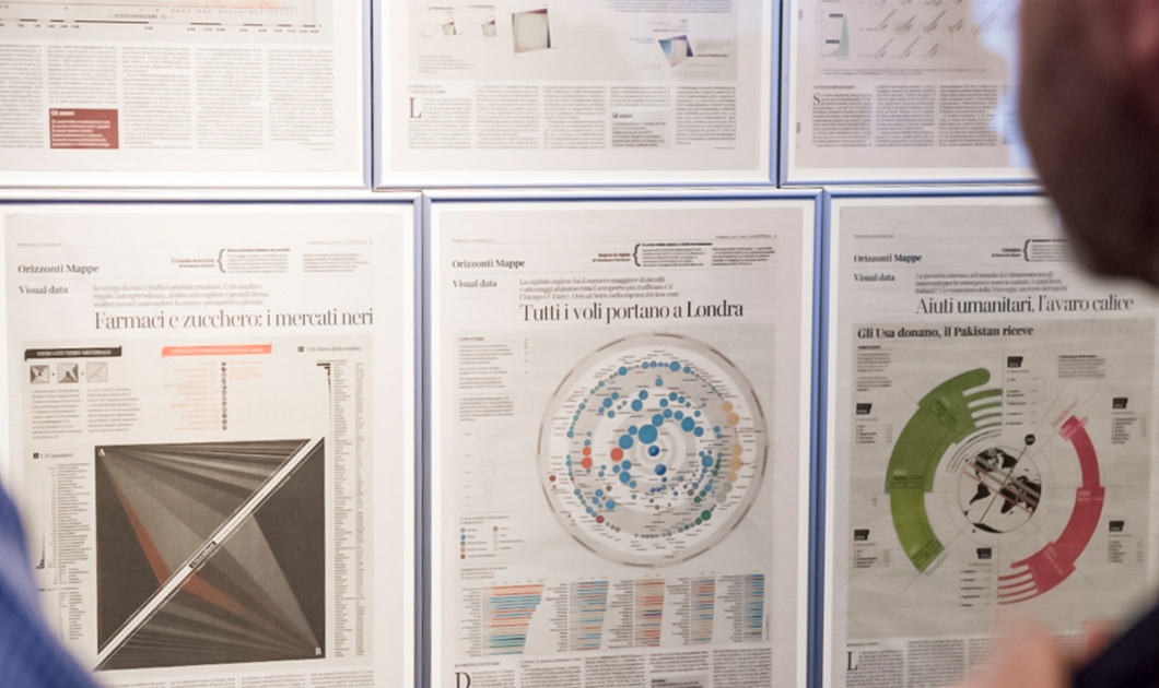 Exhibit of DataViz works at Triennale Museum in Milan