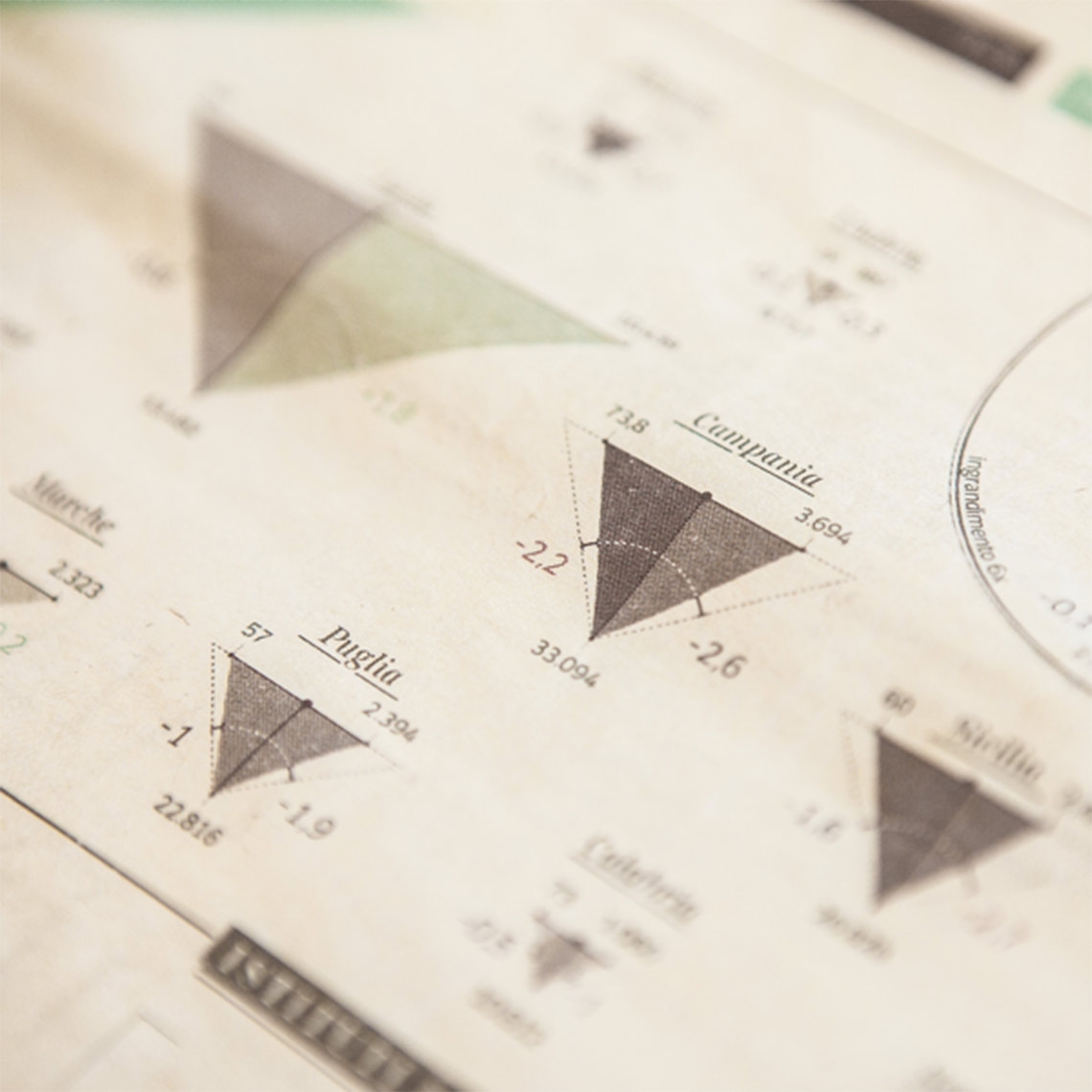 Infographic data visualization on newspaper