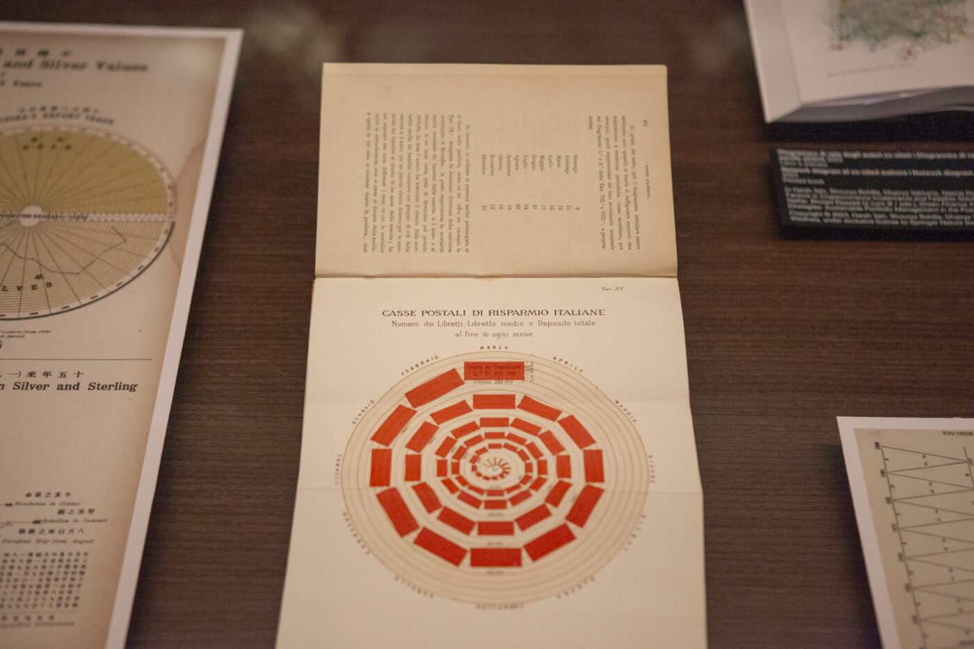 Casse postali di risparmio italiane. Numero di libretti. Libretto medio e deposito totale alla fine di ogni mese dal 1876 al 1880, 1888 - Libro a stampa In Antonio Gabaglio